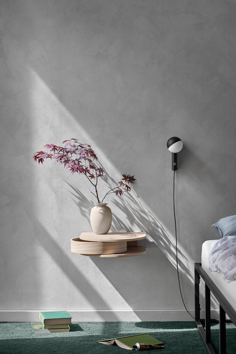 Balancer mini wall black, valet wall drawer light oiled oak and Brim vase small photo Chris Tonnesen