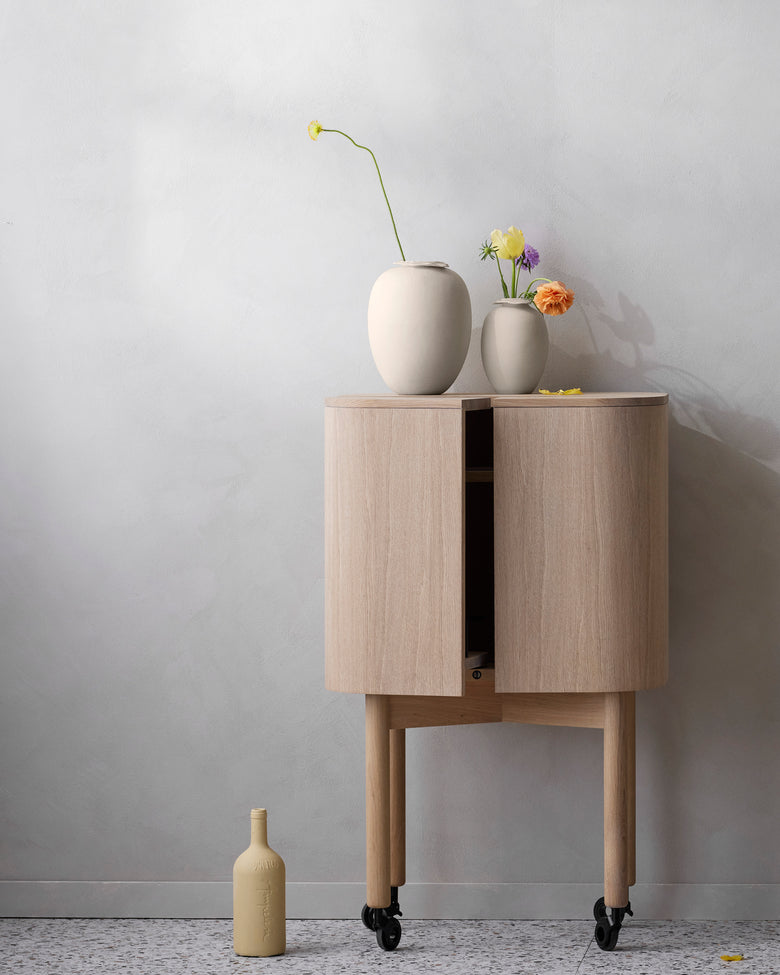 Loud bar cabinet light oak Brim vases ph Chris Tonnesen