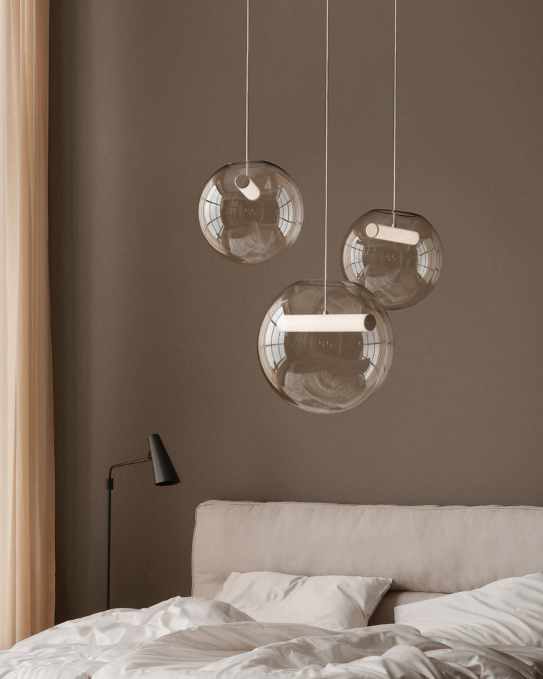 Reveal pendant lamps bedroom close Photo Einar Aslaksen