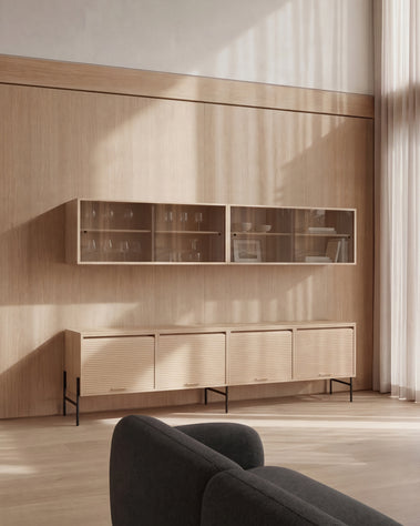 Hifive tambour and glass cabinet set 200