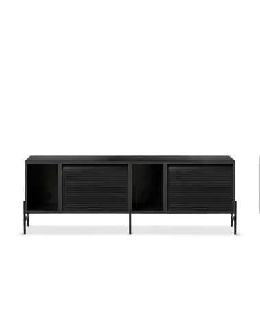 Hifive cabinet 150 low legs black oak