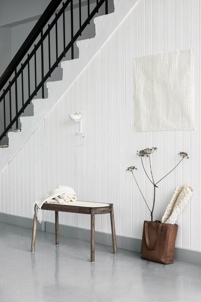 Pal bench smoked oak stairs perspective Photo P O Solvberg
