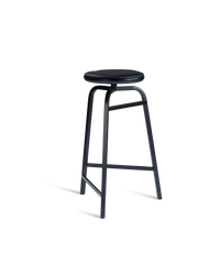 Treble Barstool H65 Black-black leather-seat