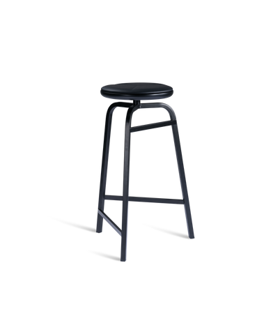 Treble Barstool H65 Black-black leather-seat