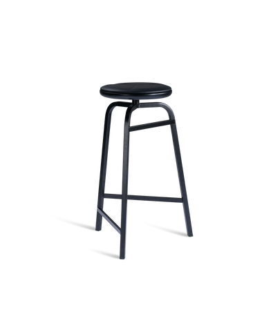 Treble Barstool H65 Black-black leather-seat