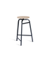 Treble Barstool H65 Black-light-oak wood-seat