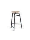 Treble Barstool H65 Black-light-oak wood-seat