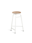 Treble Barstool H65 White-brown leather-seat