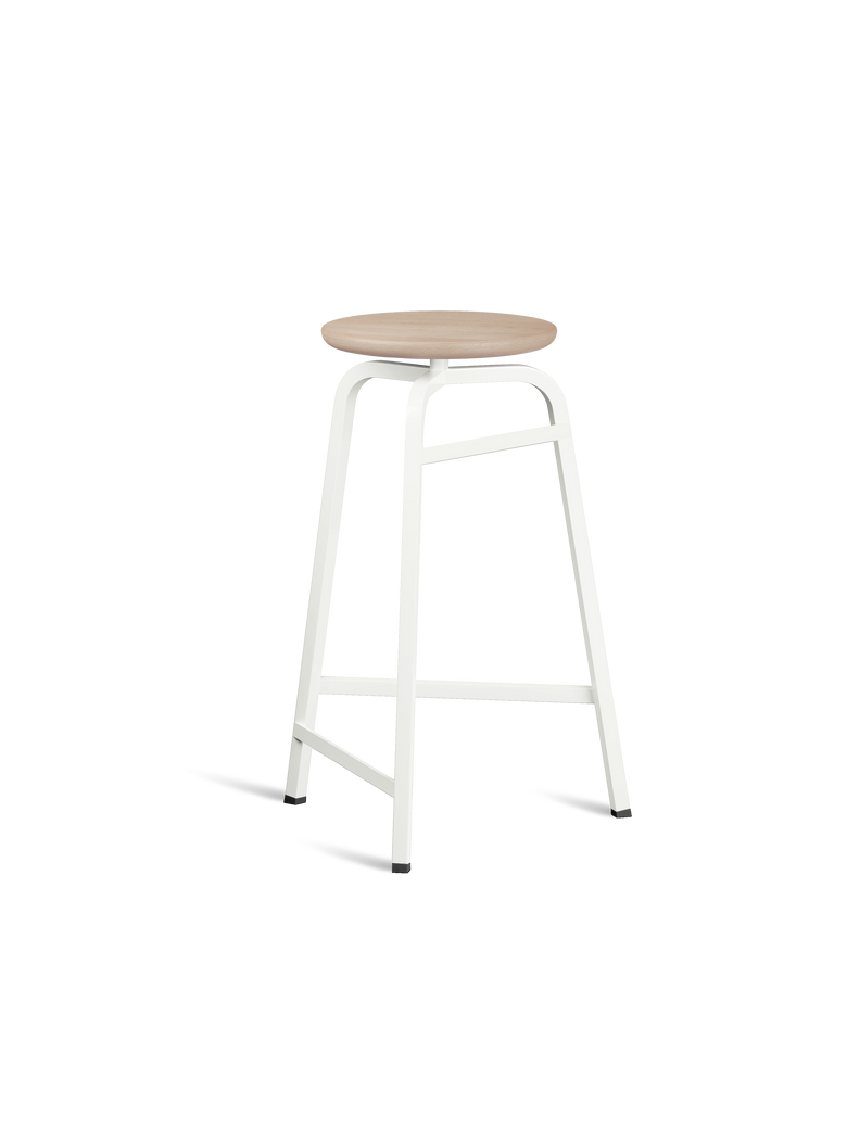 Treble Barstool H65 White-oak wood-seat